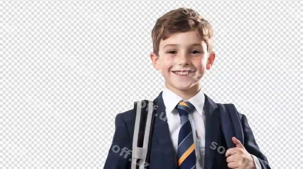Yosh o'g'il bolasi maktab kiyimi rucak bilan mukammal ta'lim mavzulari | Young boy school uniform with backpack perfect educational themes