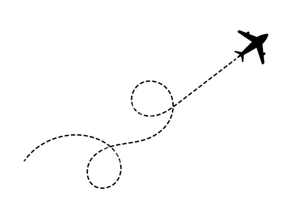 Nuqtali chiziqli samolyot marshruti va parvoz yo'li | Airplane with dotted line route airplane flight line path
