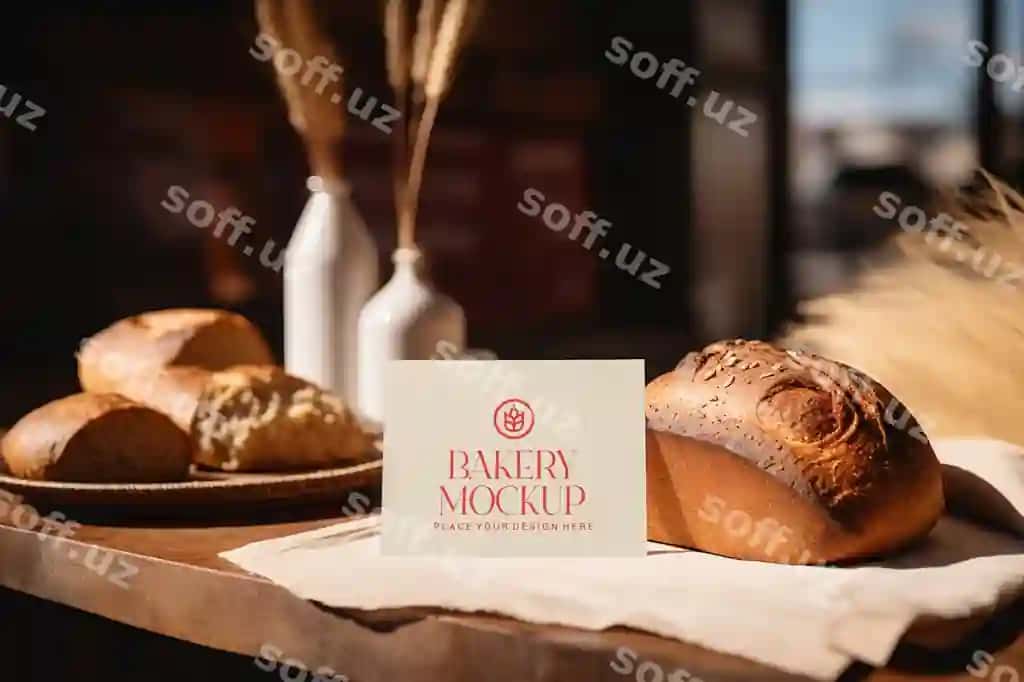 Pechenya brend mockup dizayni | Bakery branding mockup design