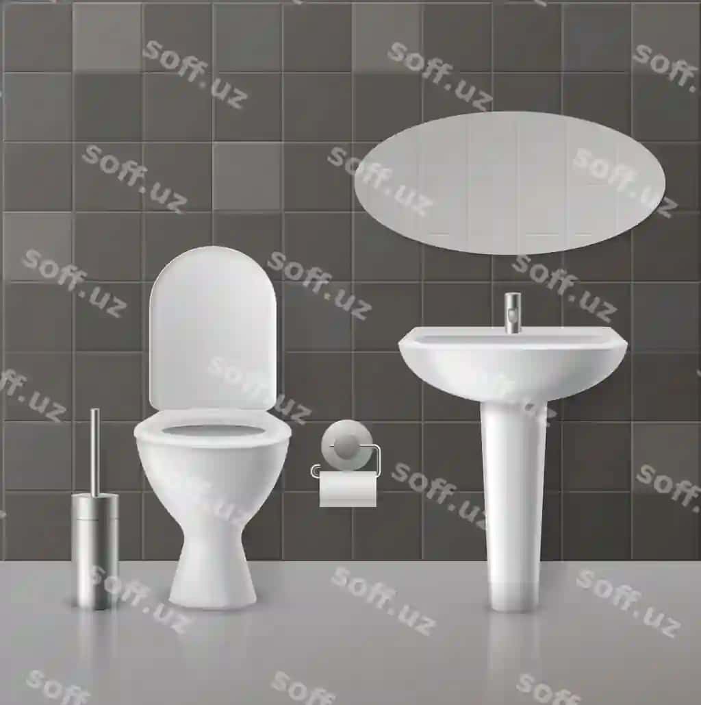 Haqiqiy tualet ichki oq tualetlar keramika sanitar jihozlar | Realistic toilet interior white toilets ceramics sanitary objects
