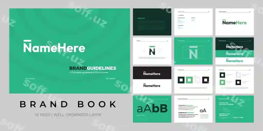 Zamonaviy landsbiyt brend qo'llanontsi templatei | Modern landscape brand guideline template