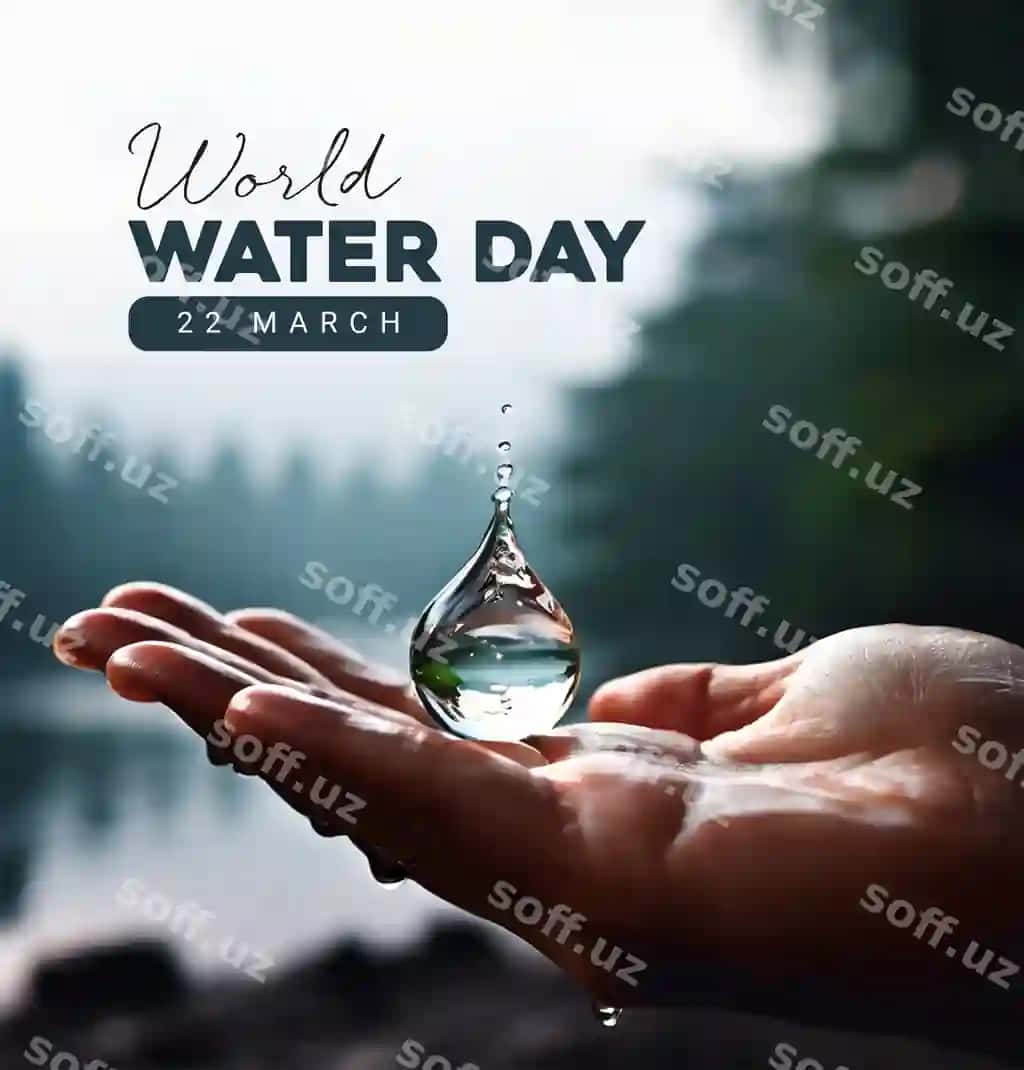 Dunyo suvi kuni poytaksoni | World water day poster