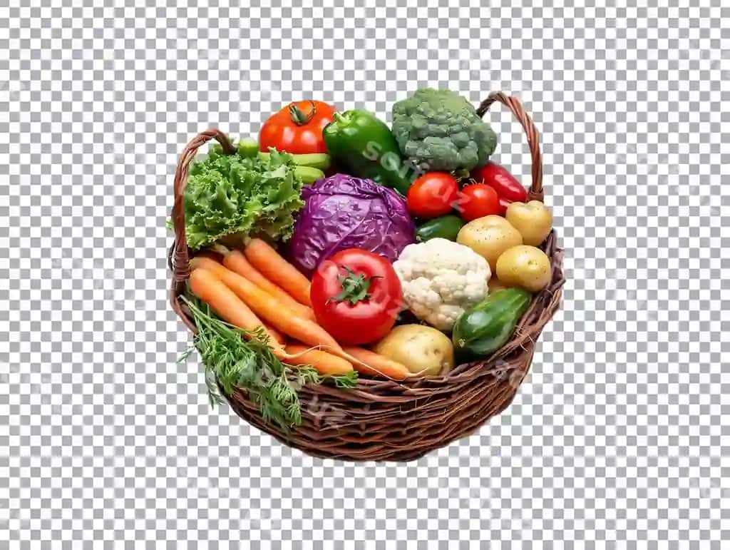 Yangi vegetablelar vedro shaffof fonda ajraltirilgan | Fresh vegetable bucket isolated transparent background