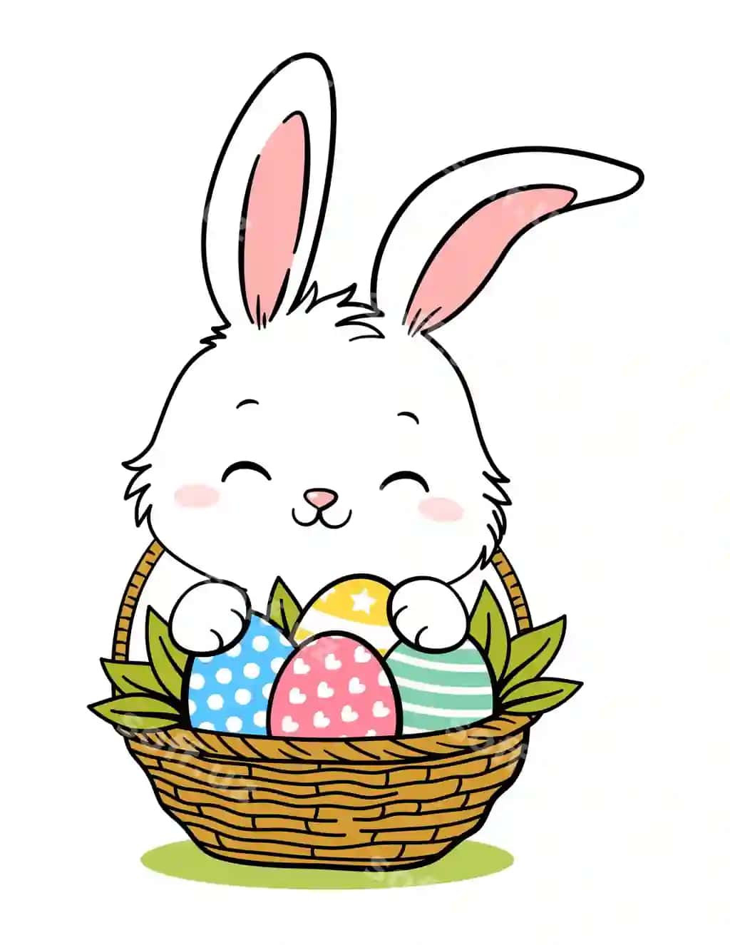 Chiroyli oq kichik Pasxa tulki quyon tuxma qutcha | Cute white little easter bunny rabbit egg basket
