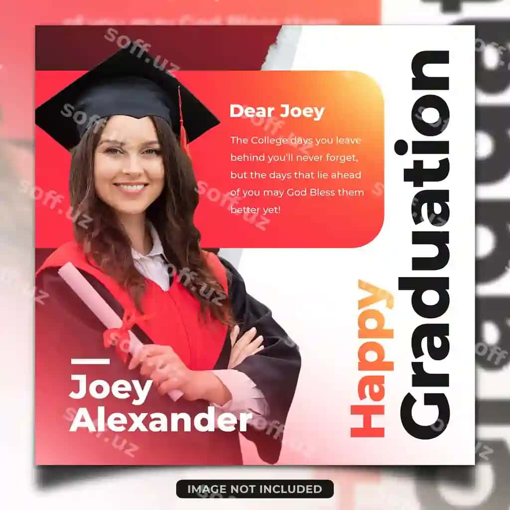 Talaba bitirish kuni ijtimoiy tarmoqlar banner shabloni | Student graduation day social media banner template