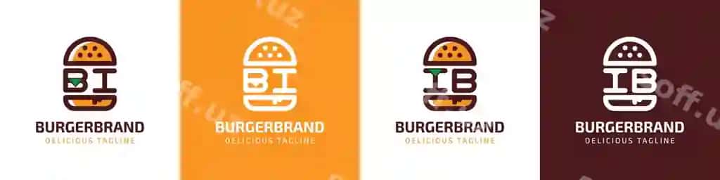 Harf bi ib burger logotipi har bir burger bilan bog'liq biznes uchun mos keladi. | Letter bi ib burger logo suitable any business related burger with