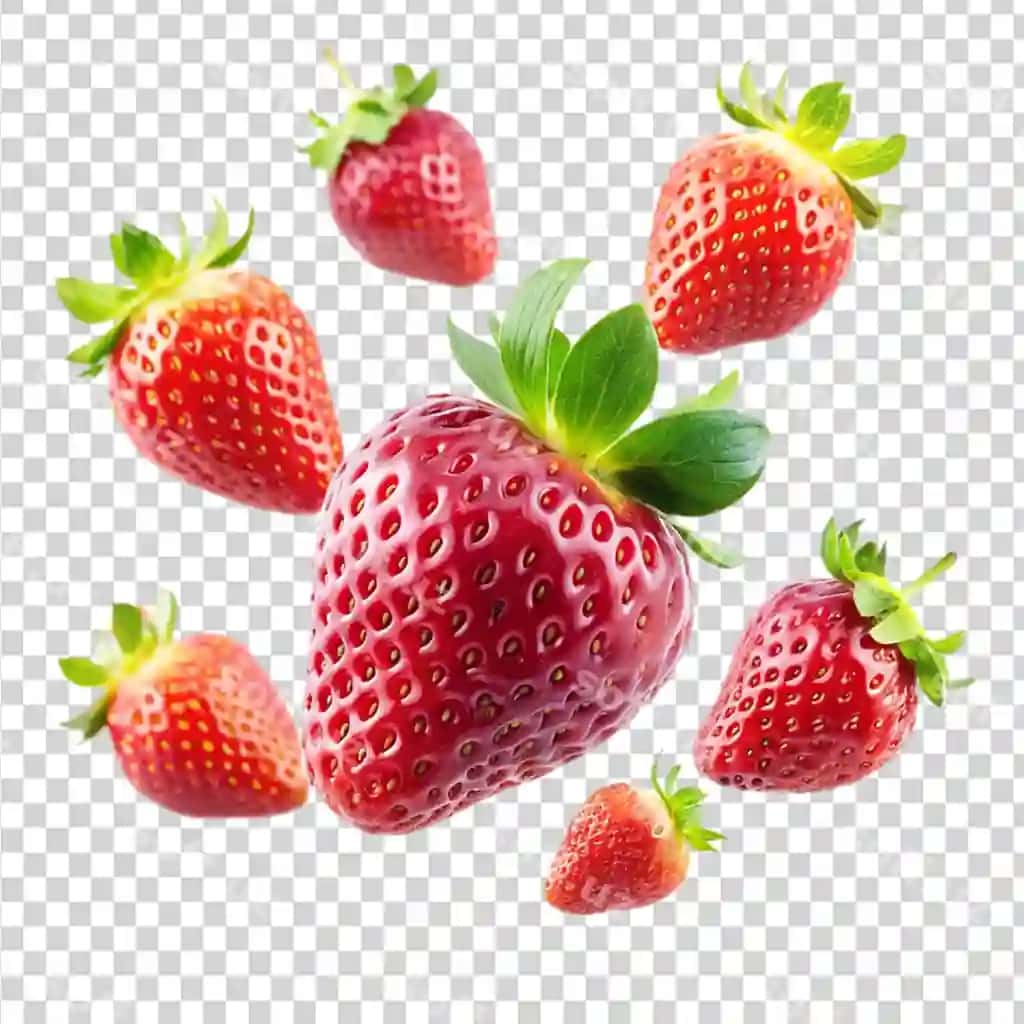 Qurdiu ajraltirilgan shaffof orqa fonda | Strawberry isolated transparent background