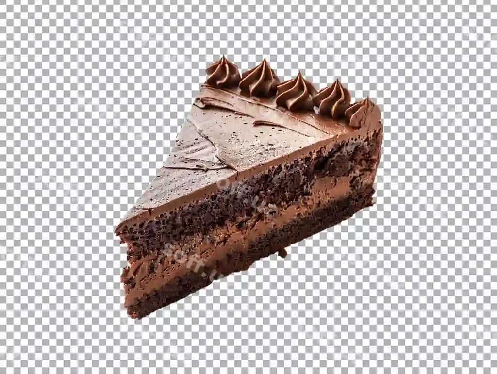 Shokoladli tort kesmasi shaffof orqa fonda | Slice chocolate cake transparent background