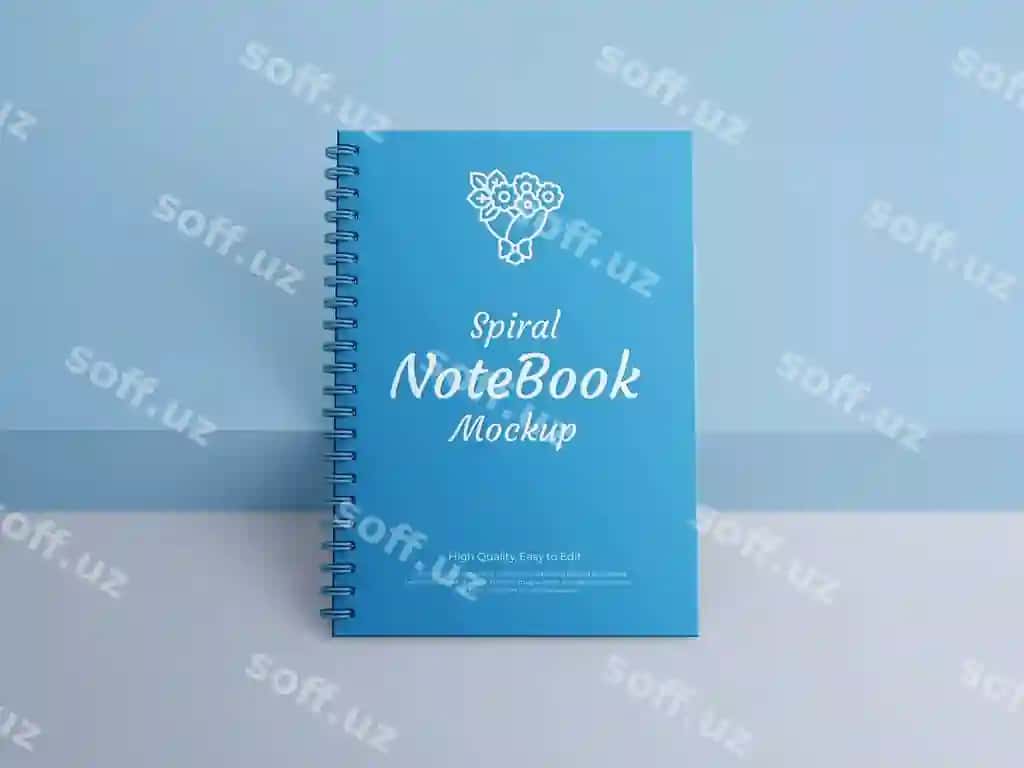 Haqiqiy spiralka daftar namunasi | Realistic spiral notebook mockup
