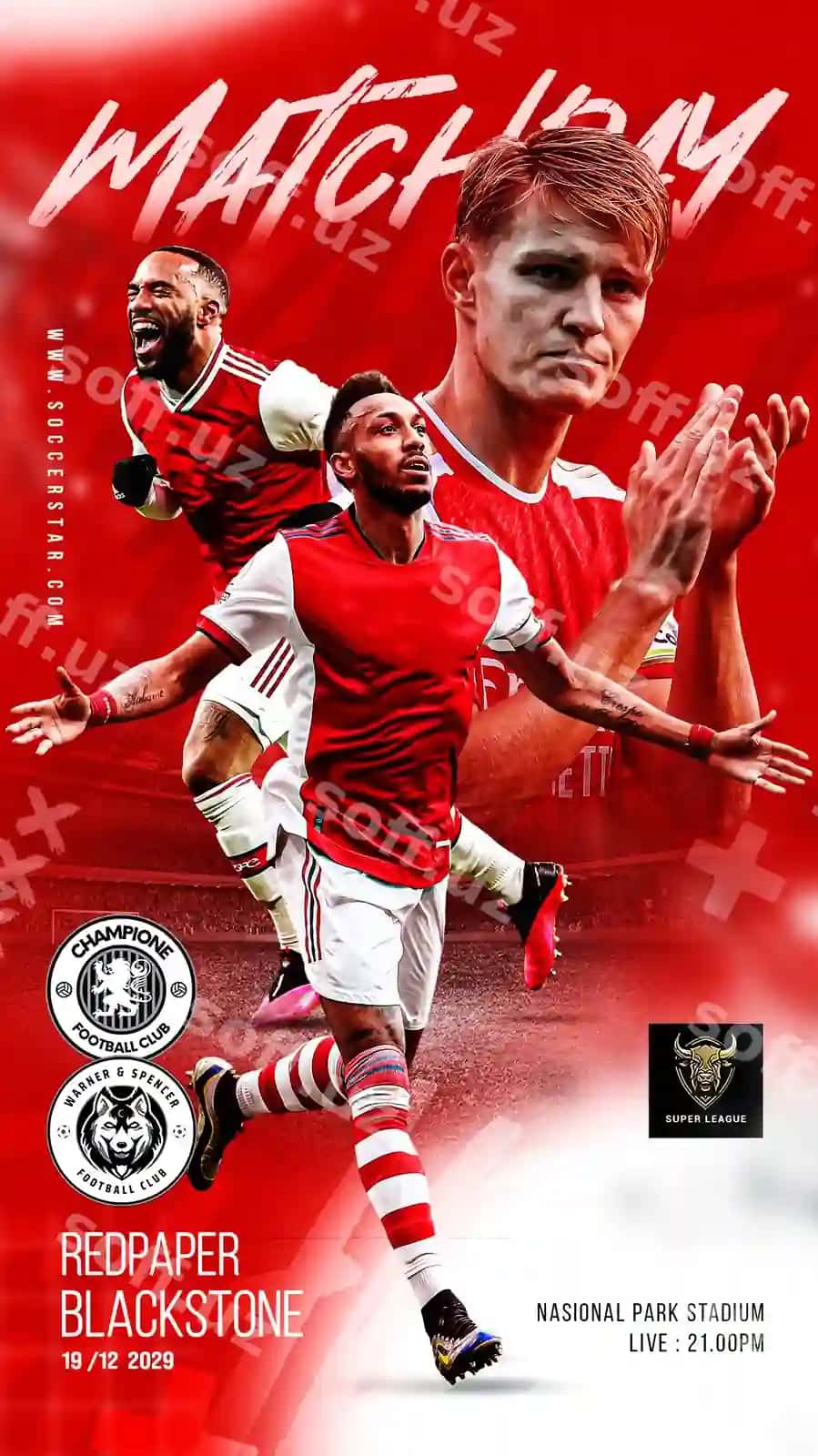 Futbol sportlar matç kun flyer ijtimoiy tarmoqlar xabar baner Instagram | Soccer sports matchday flyer social media post banner instagram