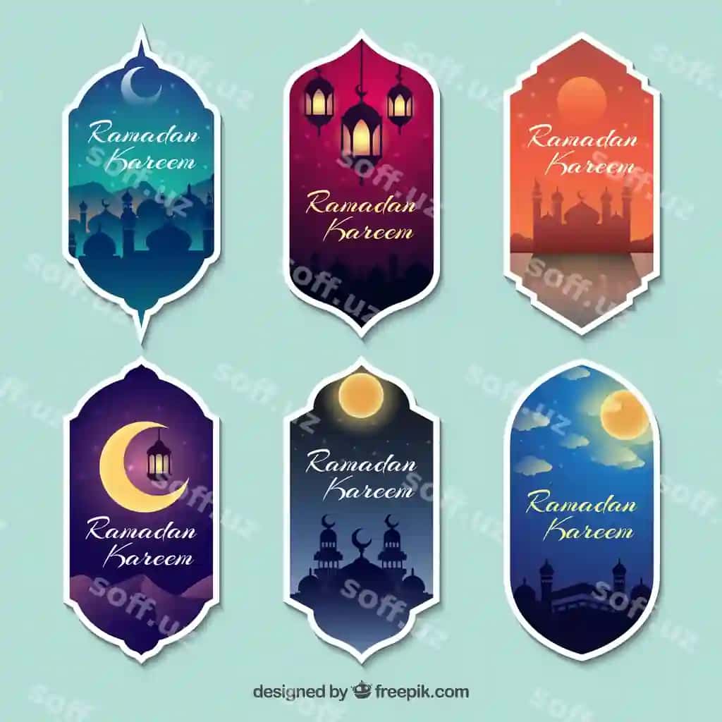 Ramazon dekorativ stikerlar to'plami | Ramadan decorative stickers collection