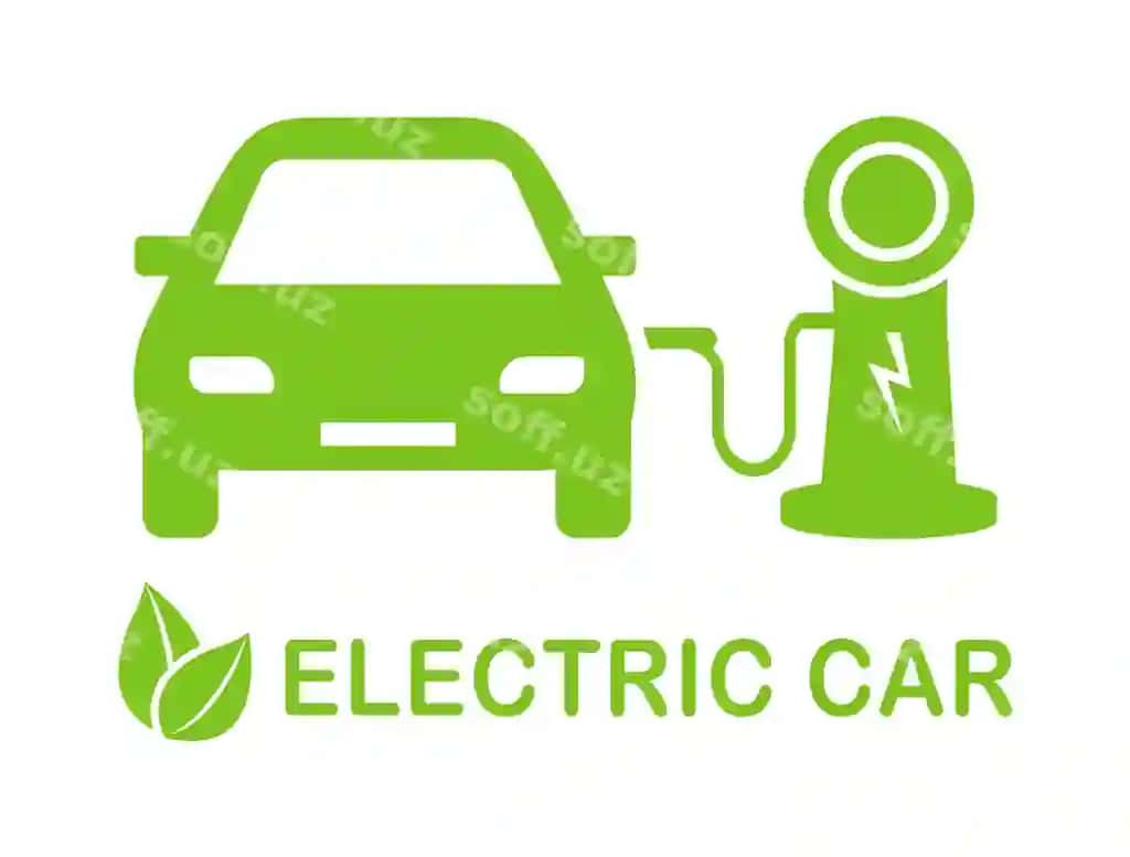 Elektr mashina yoqilgi quyish ikonka eko mashina kontseptsiyasi elektr zaryad bilan | Electric car refueling icon eco car concept with electric charge