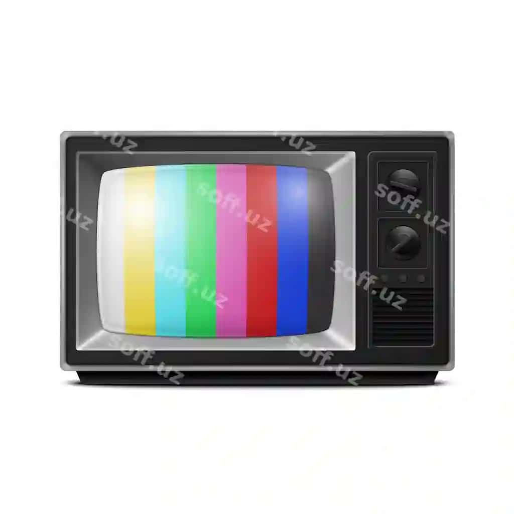 Vektor 3D Realistik Retro Shaxmat Ekran TV Qabul Qiluvchi Ajraltirilgan Oq | Vector 3d realistic retro striped screen tv receiver isolated white