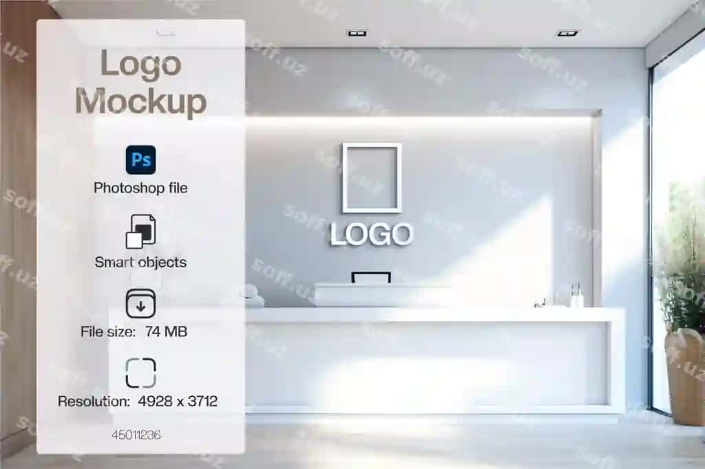 Mockup logotipi logotipi belgisi maketi qabul qilish logotipi maketi ofis | Mockup logo mockup logo sign mockup reception logo mockup office