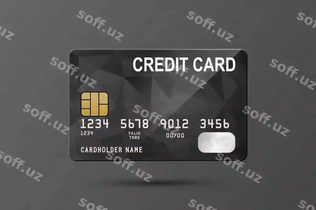 Vektor 3D haqiqiy qora plastik kredit karta ajraltirilgan dizayn shabloni | Vector 3d realistic black credit card isolated design template plastic