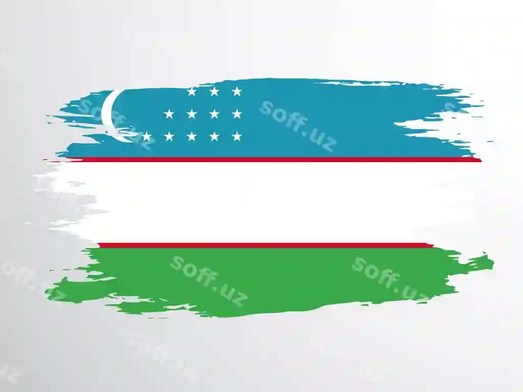 Brush vektor bayroq O'zbekiston | Brush vector flag uzbekistan