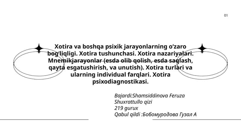 Xotira va boshqa psixik jarayonlarning o‘zaro bog‘liqligi
