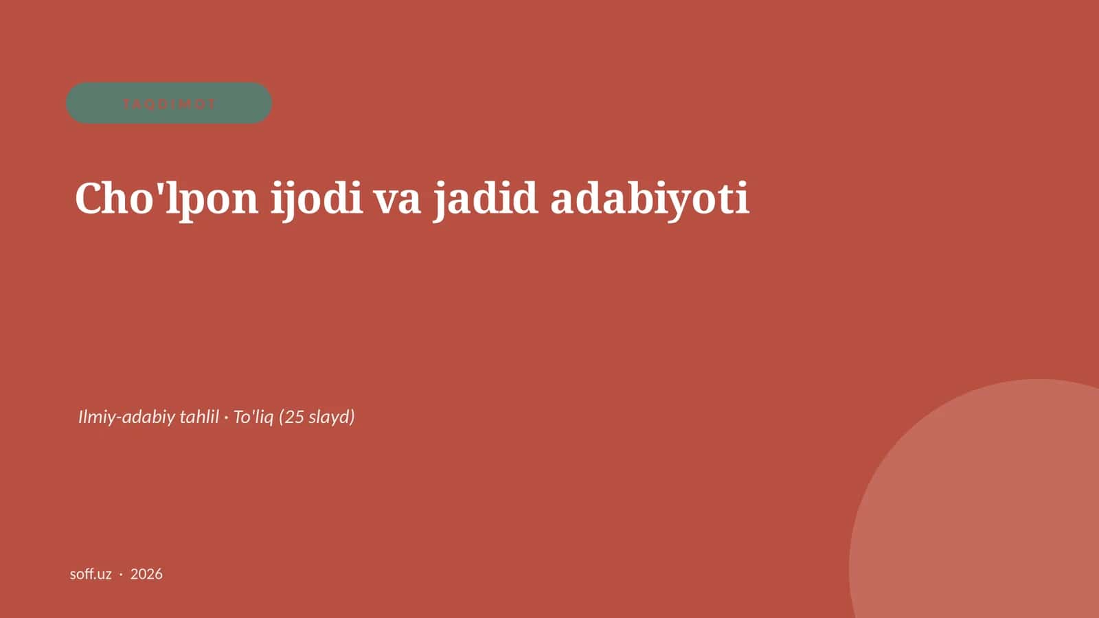 Cho'lpon ijodi va jadid adabiyoti