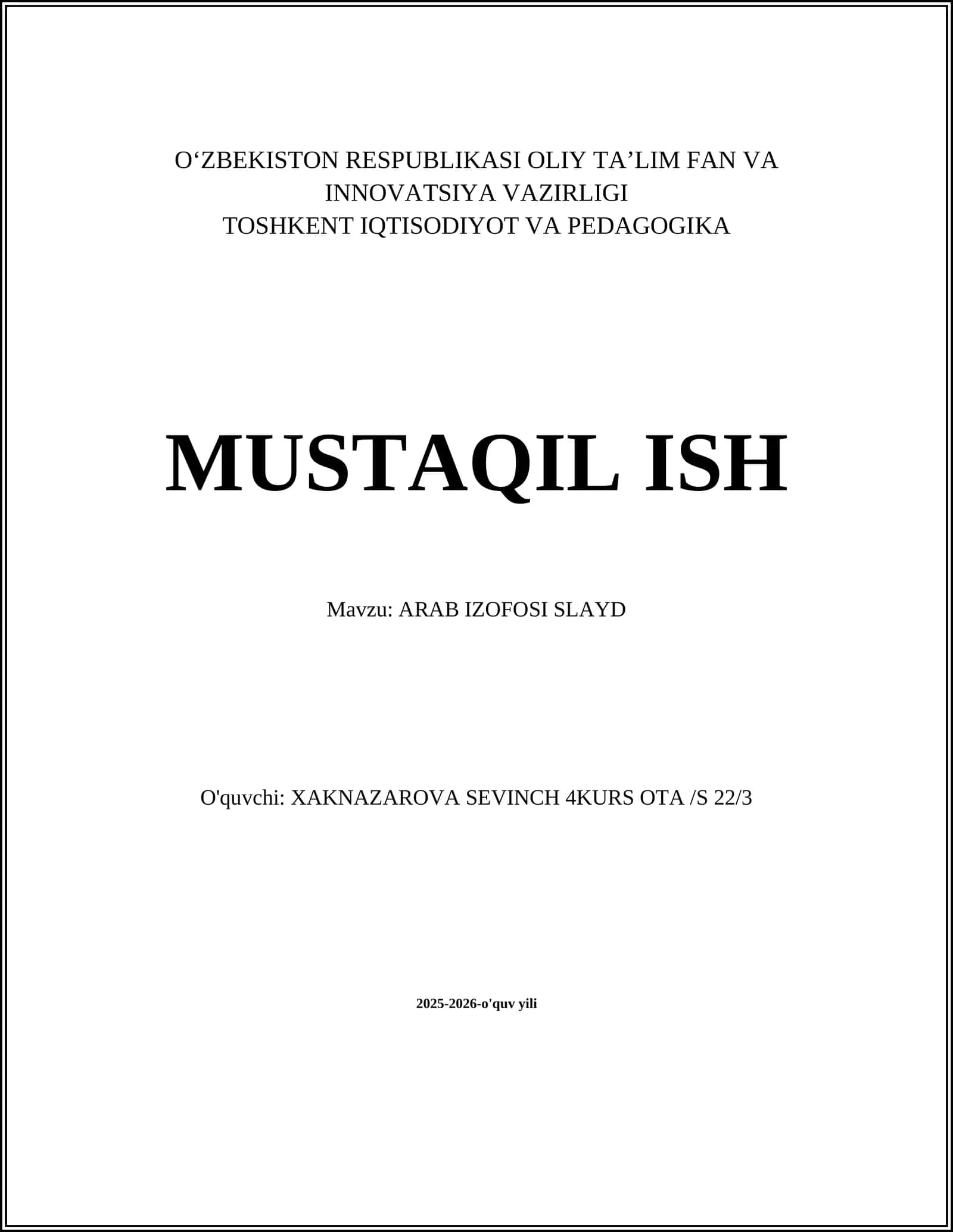 ARAB IZOFOSI SLAYD