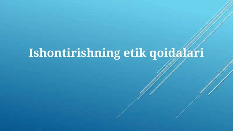 Ishontirishning etik qoidalari
