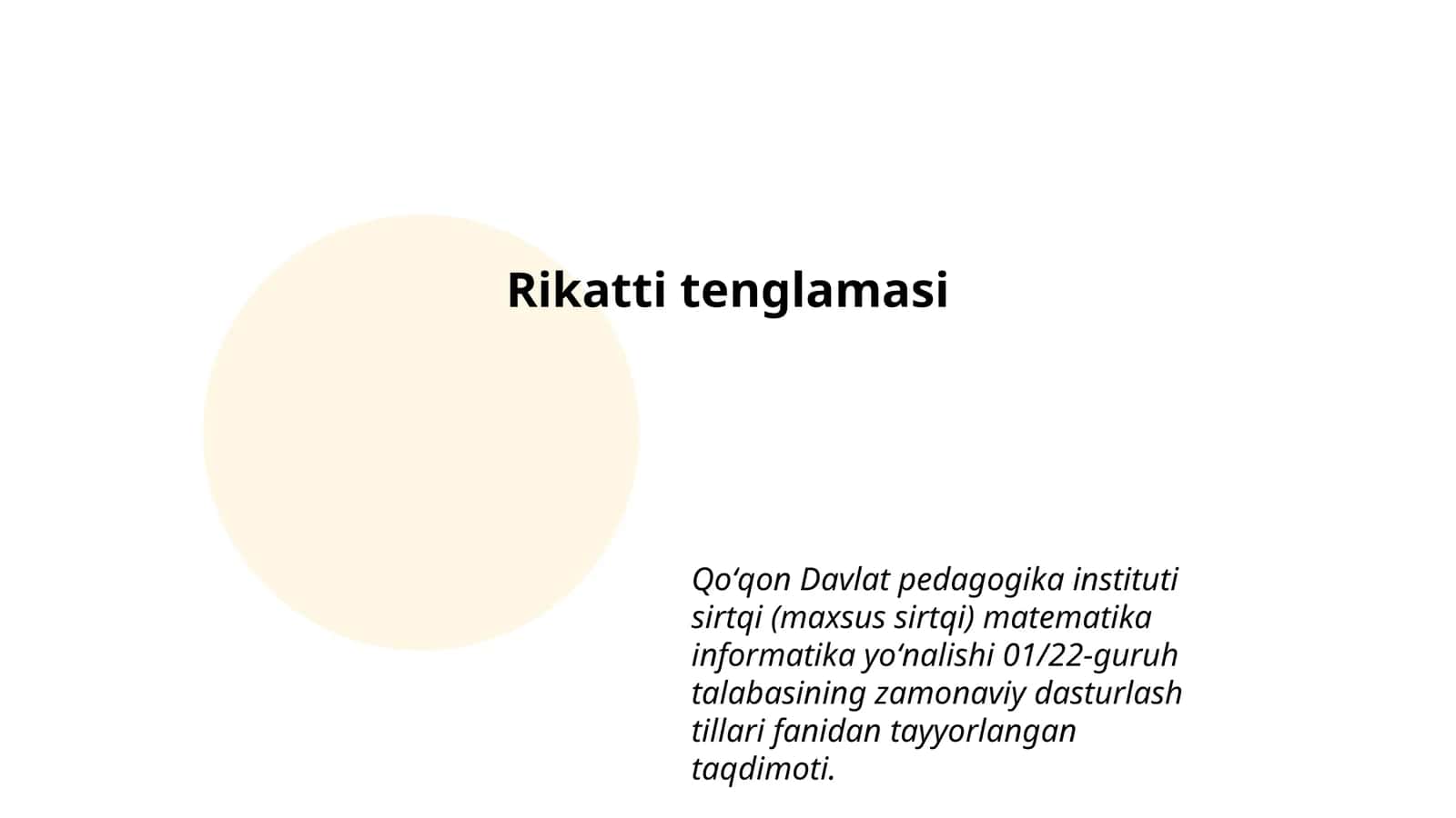 Rikatti tenglamasi