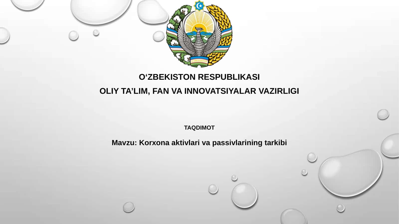 Korxona aktivlari va majburiyatlarining tarkibi