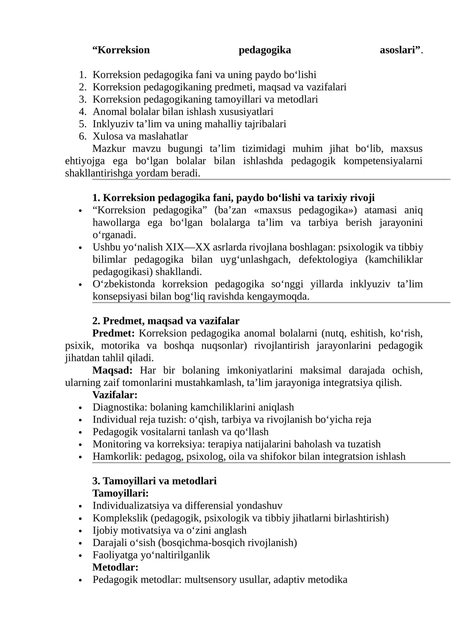 Korreksion pedagogika asoslari