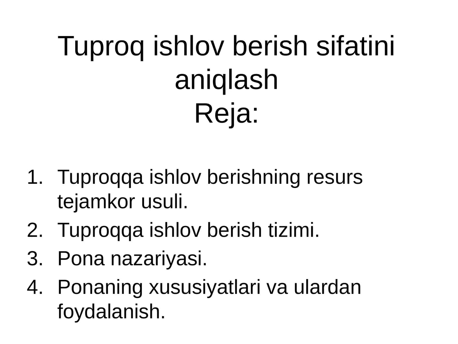 Tuproqqa ishlov berish sifatini aniqlash