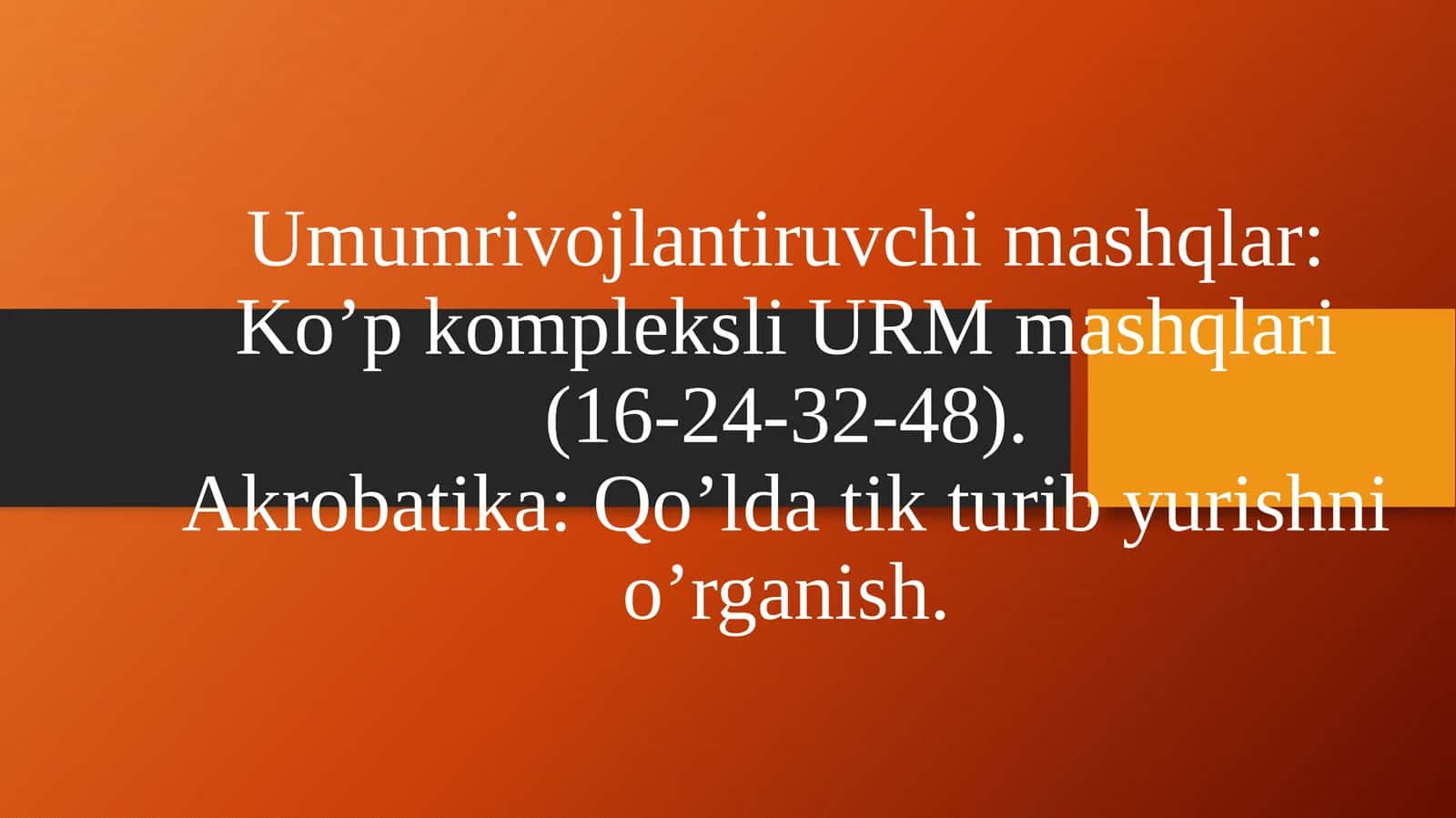 Umumrivojlantiruvchi mashqlar