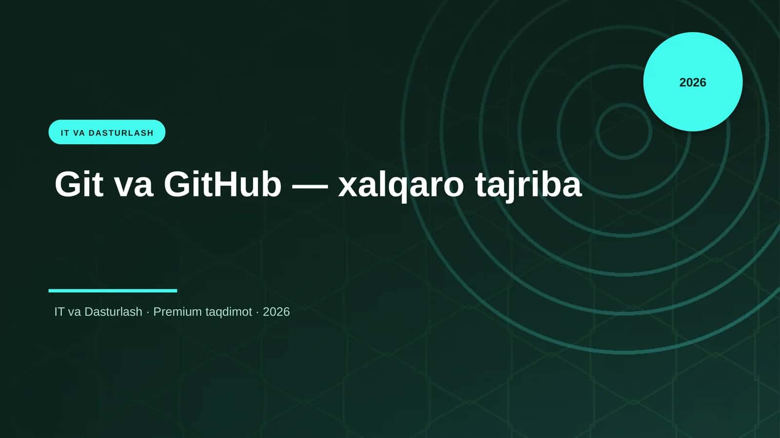 Git va GitHub — xalqaro tajriba