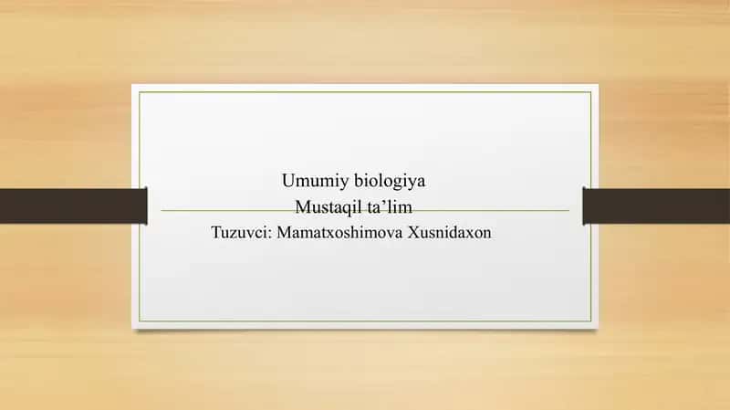 Umumiy biologiya