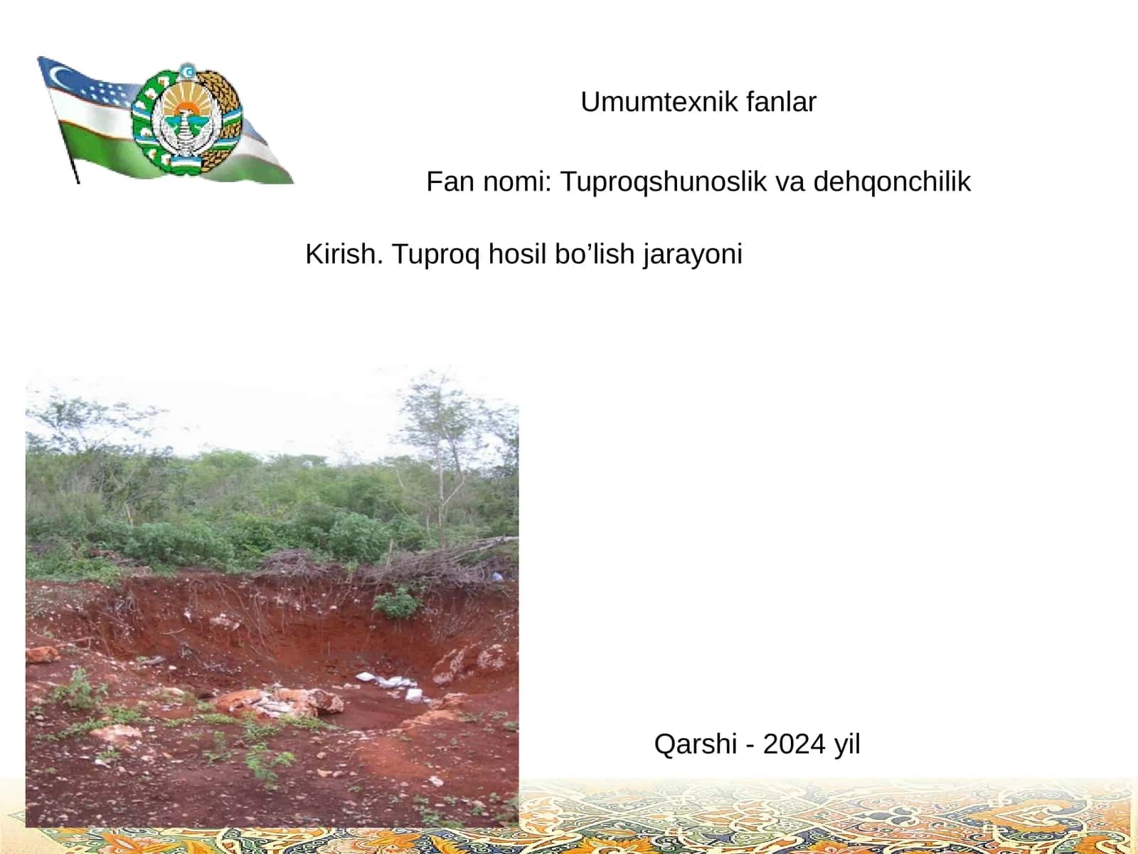 Tuproqshunoslik va dehqonchilik