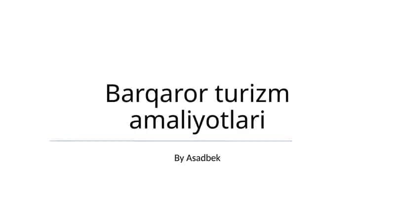 Barqaror turizm amaliyotlari