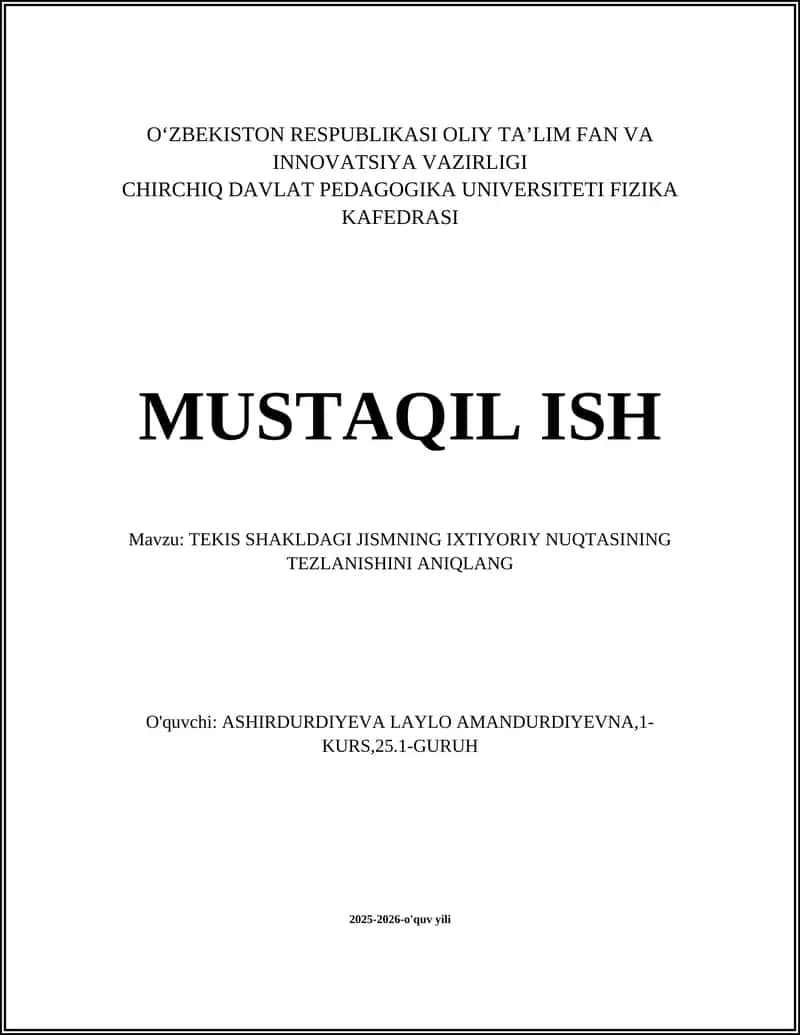 Tekis shakldagi jismning ixtiyoriy nuqtasining tezlanishini aniqlang