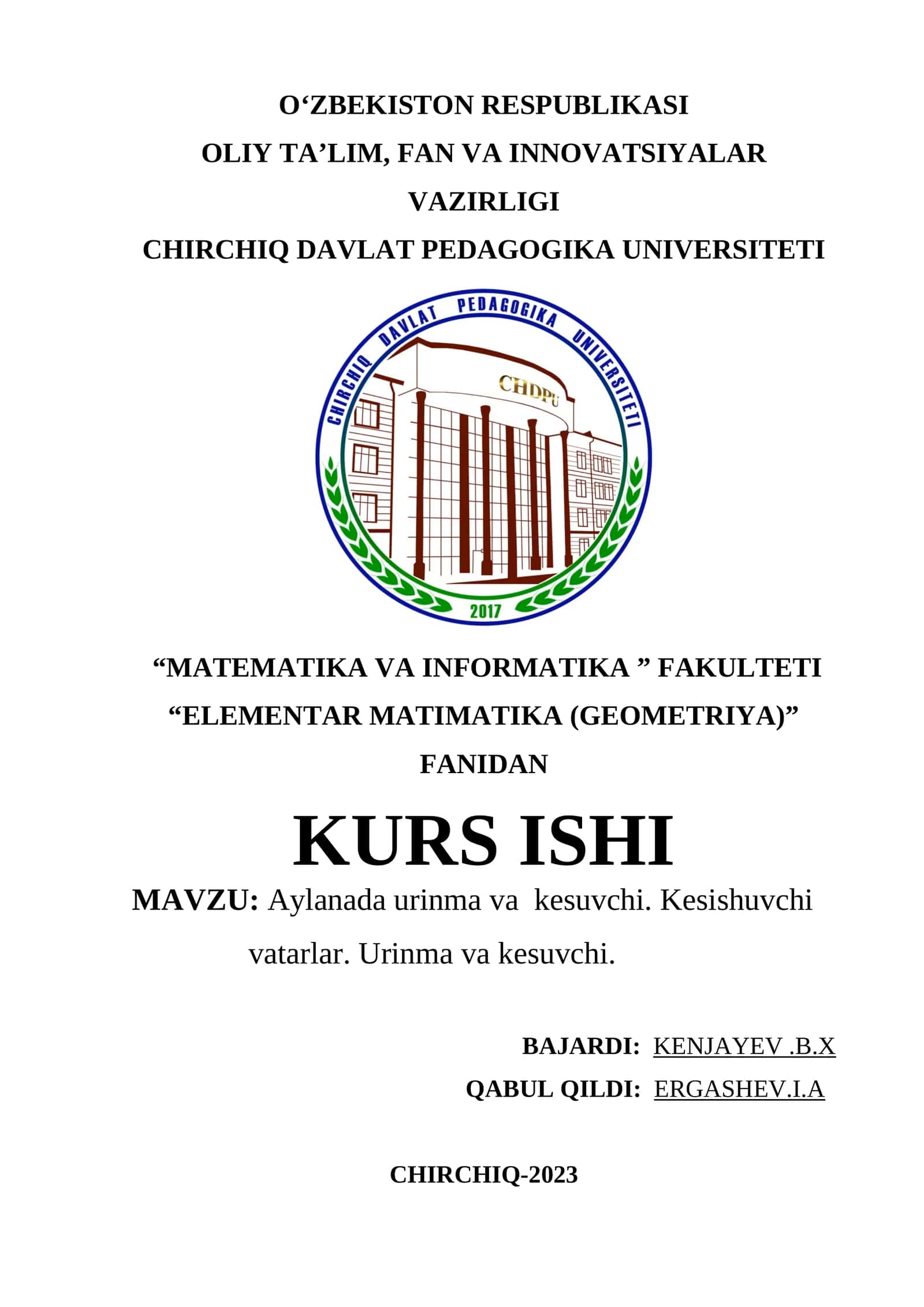 Elementar Matimatika (Geometriya)