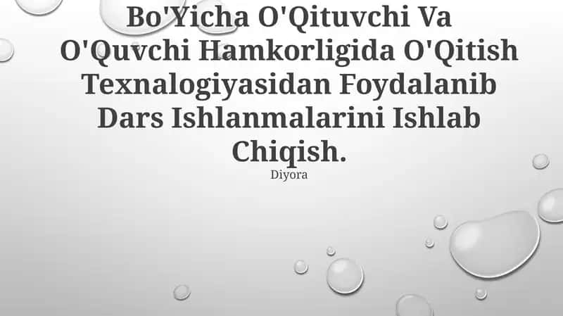 Nuklein Kislotalar Mavzusini Bo'Yicha O'Qituvchi Va O'Quvchi Hamkorligida O'Qitish Texnalogiyasidan Foydalanib Dars Ishlanmalarini Ishlab Chiqish