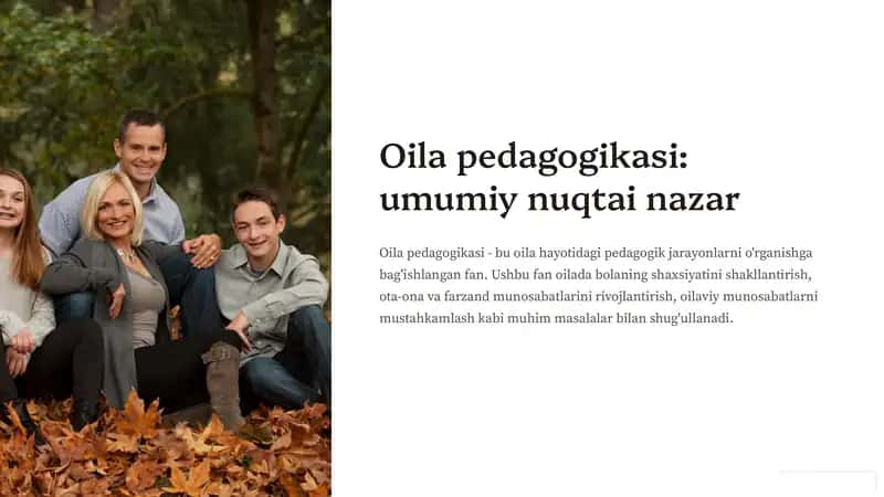 Oila pedagogikasi: umumiy nuqtai nazar
