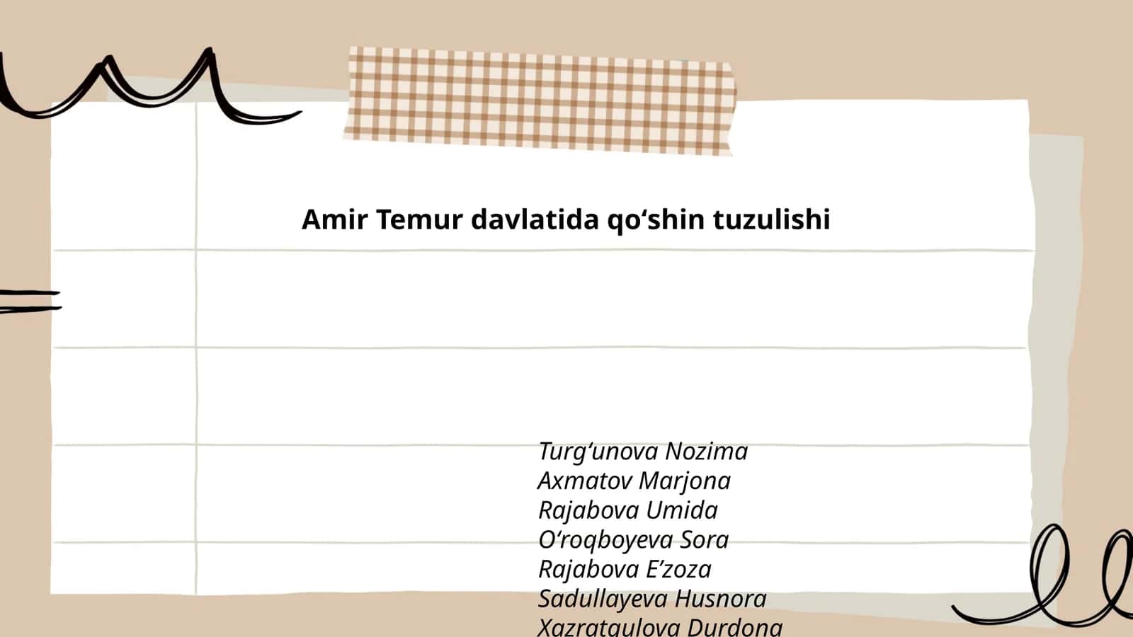 Amir Temur davlatida qoʻshin tuzulishi