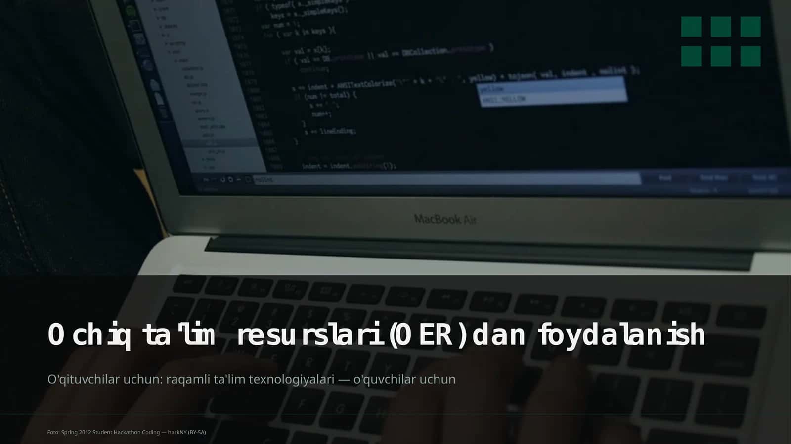 Ochiq ta'lim resurslari (OER) dan foydalanish
