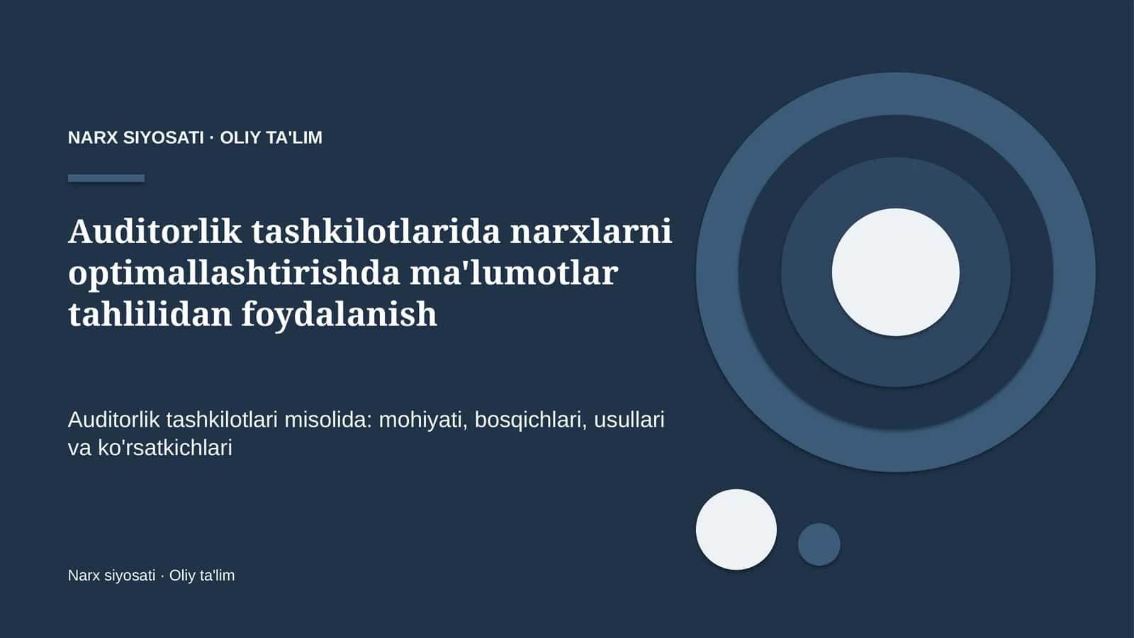 Narx siyosati · Oliy ta'lim