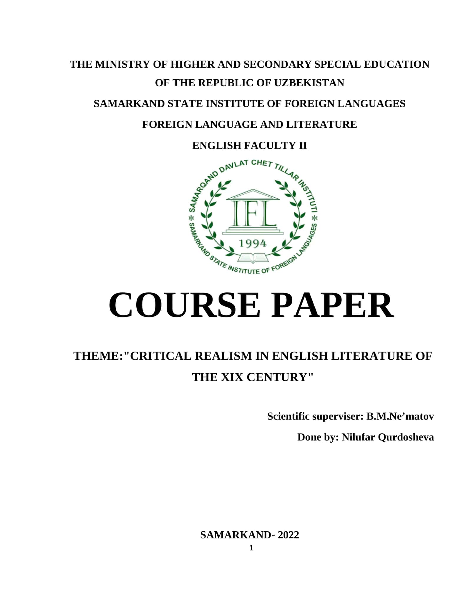 THE MAIN INFORMATION ABOUT ENGLISH LITERATURE IN 19TH CENTURY