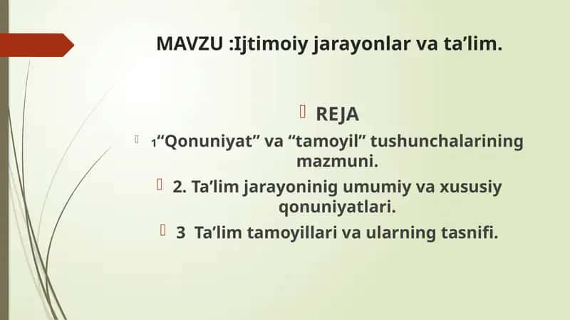 Ijtimoiy jarayonlar va ta'lim