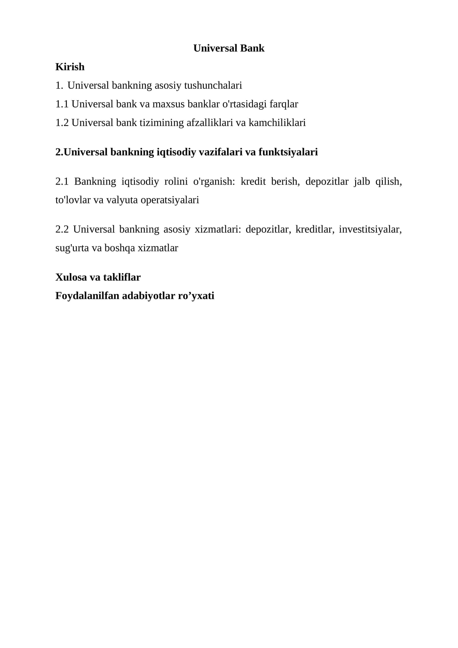 Universal Bank