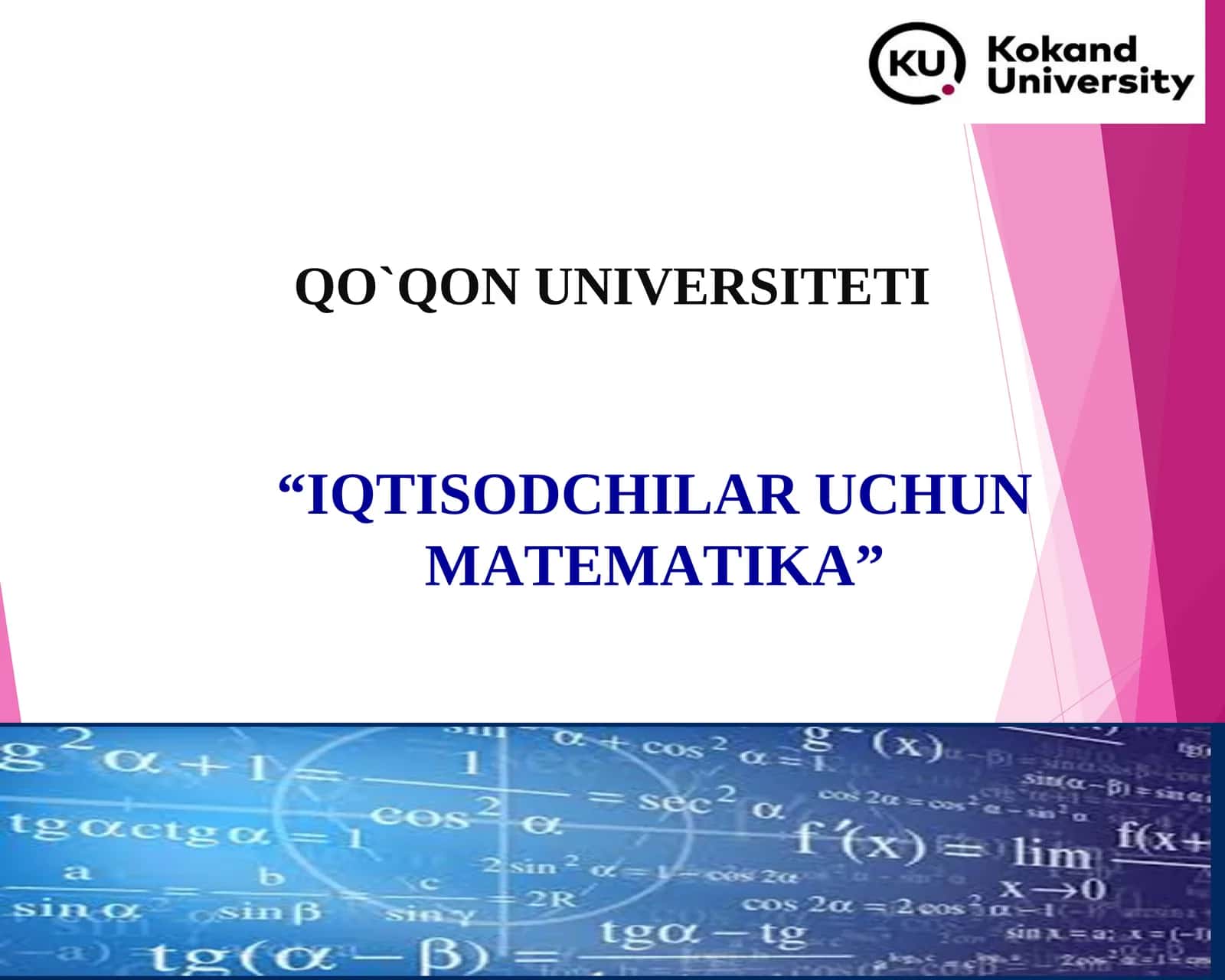 IQTISODCHILAR UCHUN MATEMATIKA