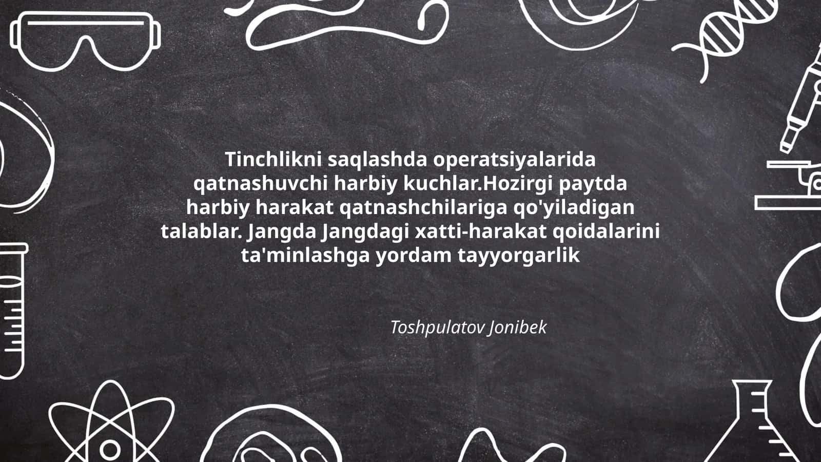 Jangdagi xatti-harakat qoidalarini ta'minlashga yordam tayyorgarlik