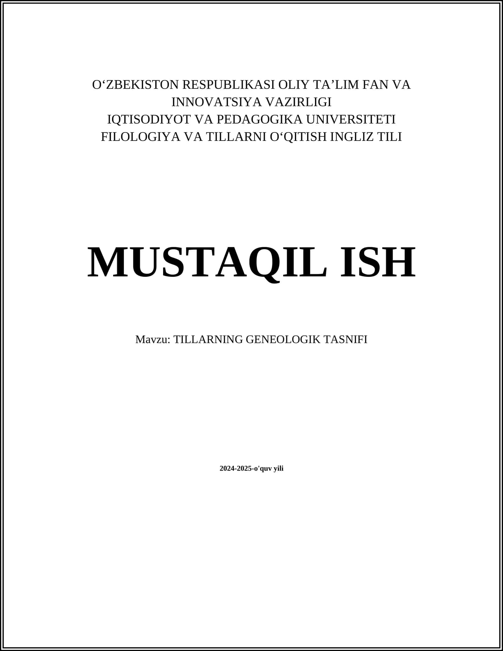 TILLARNING GENEOLOGIK TASNIFI