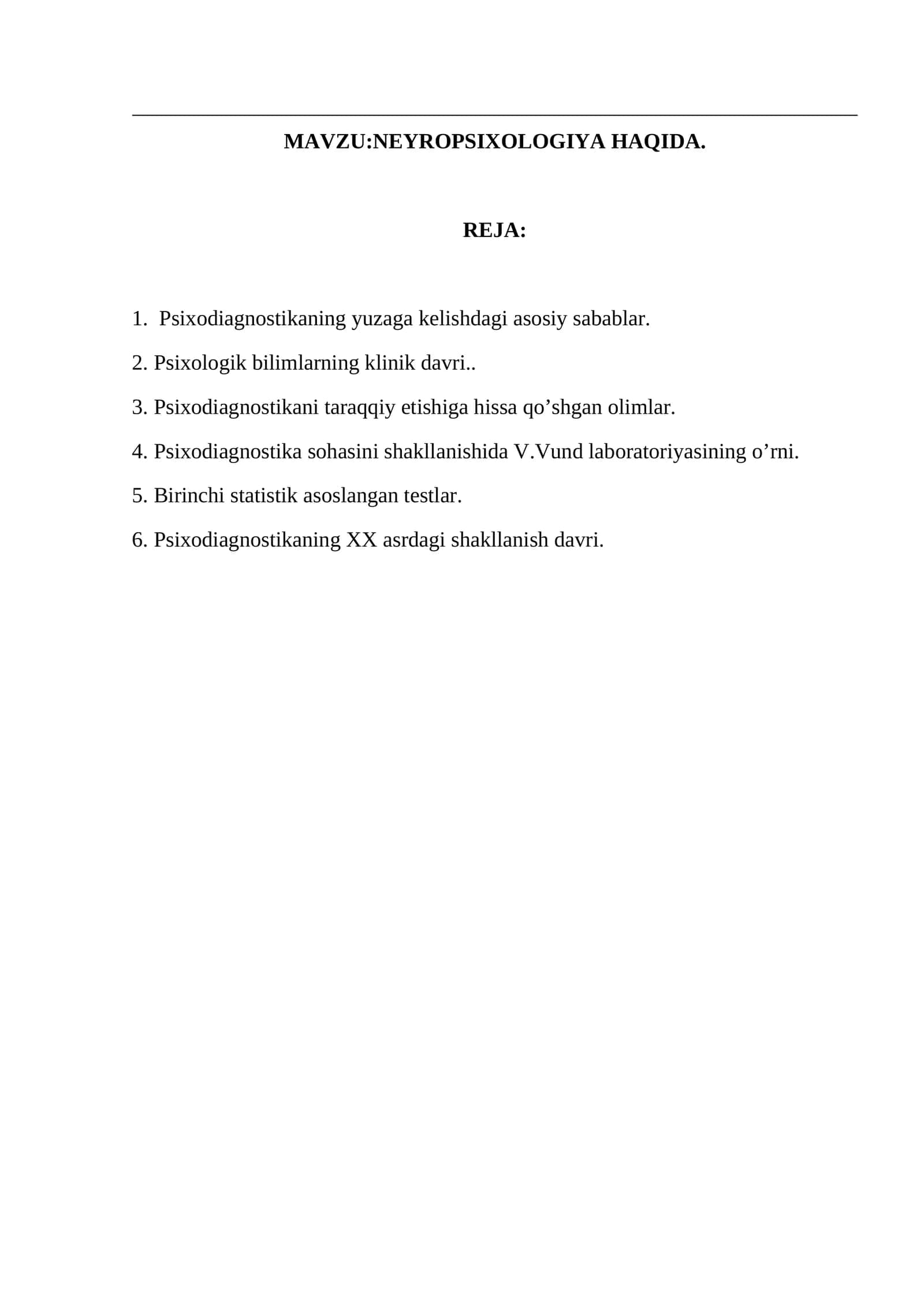 NEYROPSIXOLOGIYA HAQIDA