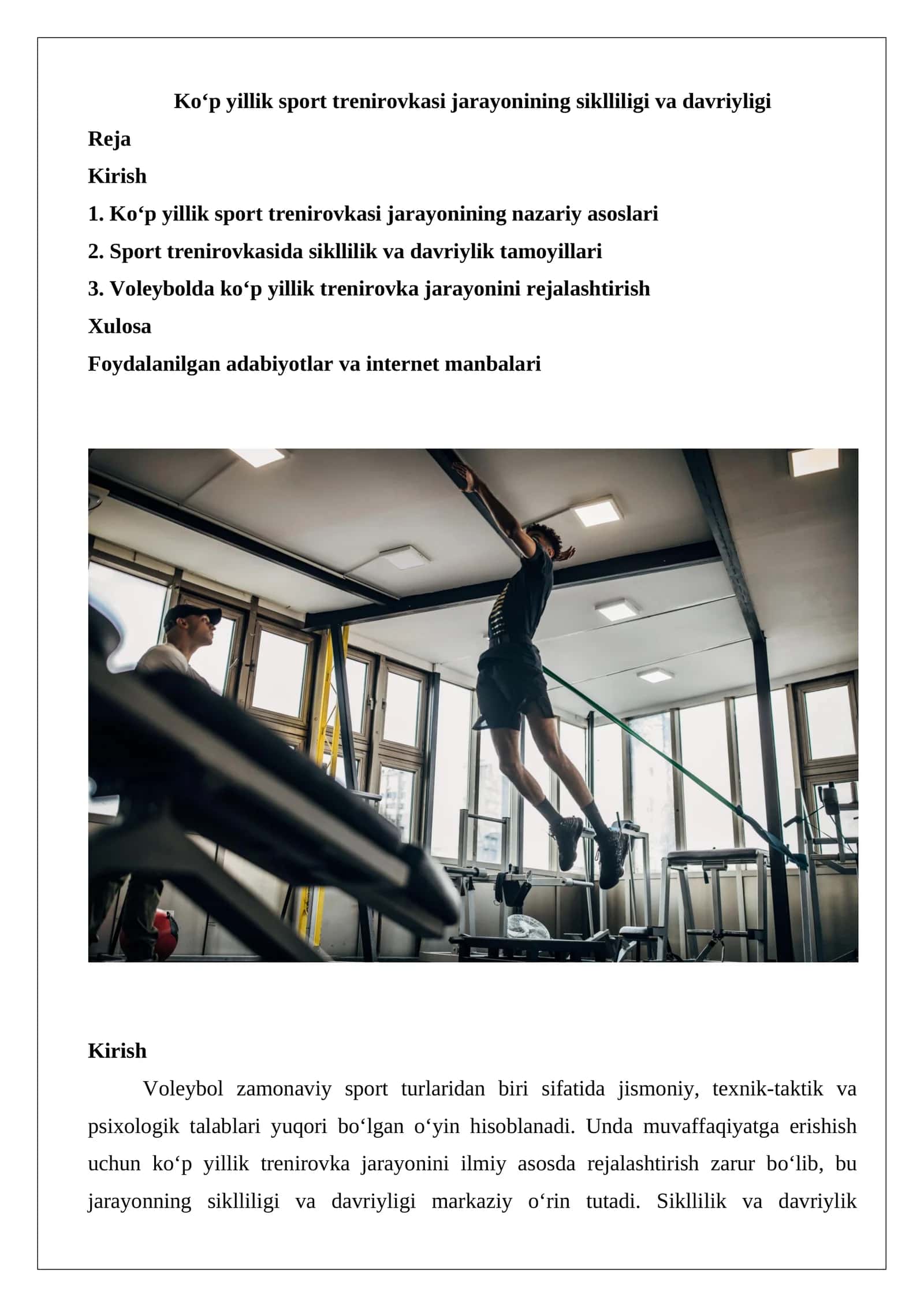 Ko‘p yillik sport trenirovkasi jarayonining siklliligi va davriyligi