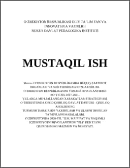 O‘ZBEKISTON RESPUBLIKASI HUQUQ-TARTIBOT ORGANLARI VA SUD TIZIMI