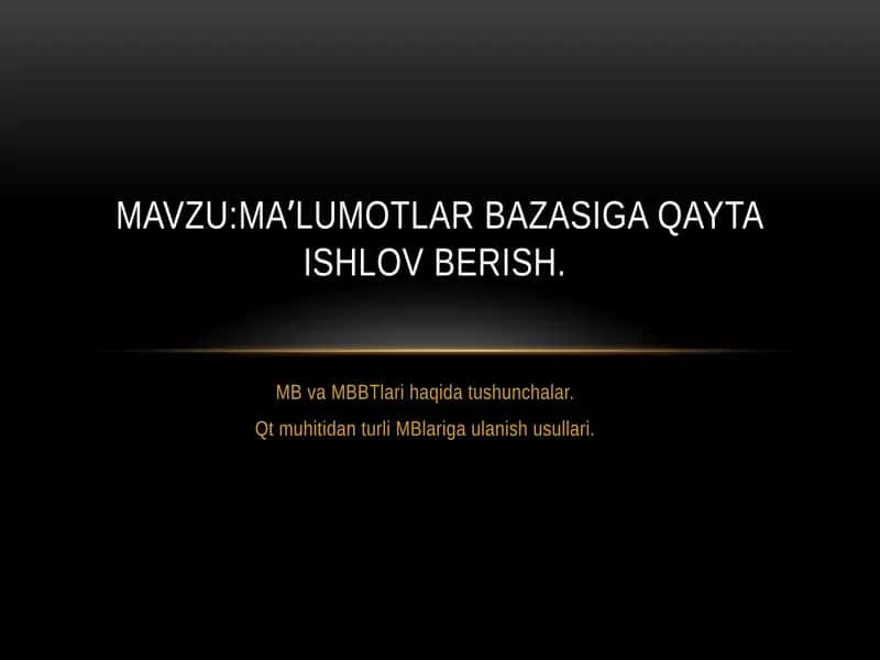 Ma'lumotlar bazasi
